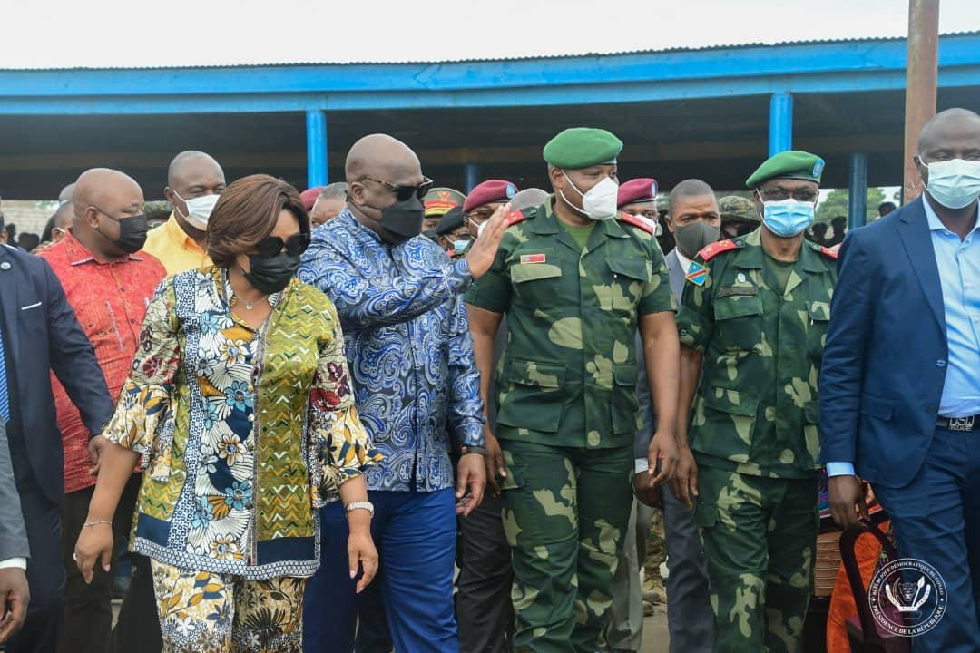 Félix Tshisekedi au camp Tshatshi pour le lancement des cantines militaires