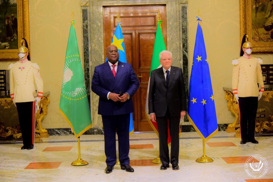 Les Présidents Félix Tshisekedi et Sergio Mattarella au Palais Quirinal
