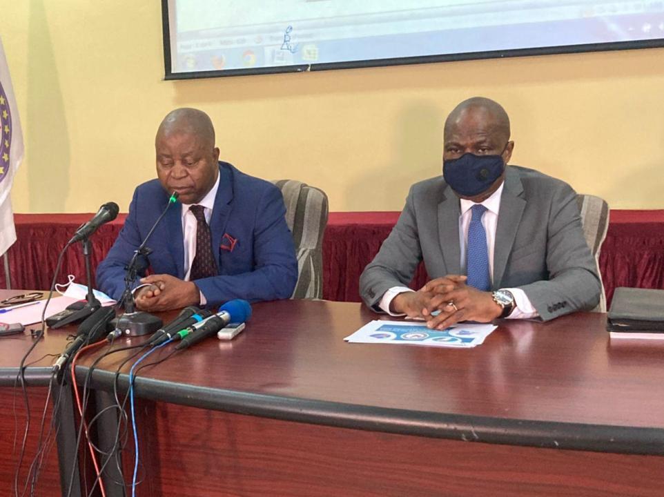 Martin Fayulu et Aldophe Muzito, tous cadres de Lamuka lors de la présentation du calendrier électoral au collège boboto