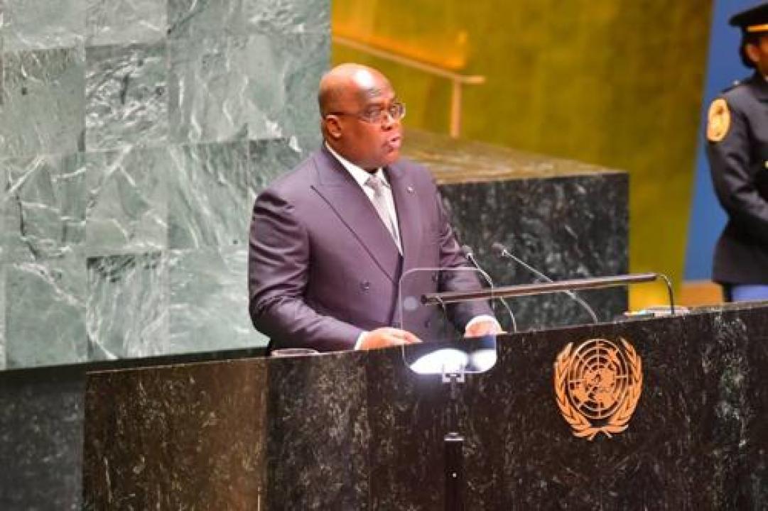 Félix Tshisekedi à la 74è session ordinaire de l'Assemblée générale des Nations Unies déroulée en 2019