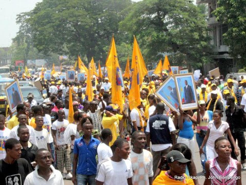 Une manifestation du PPRD organisée à Kinshasa pour soutenir les institutions [ photo d'illustration]