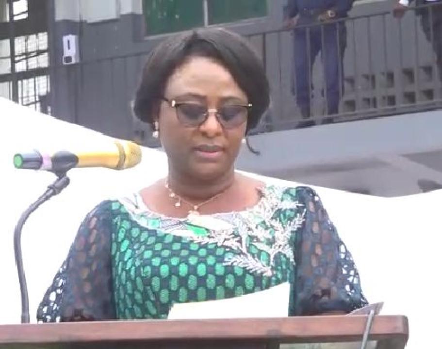 La Ministre Antoinette Kipulu Kabenga prend la parole lors de l'ouverture de la Session Ordinaire de l'ENFEP