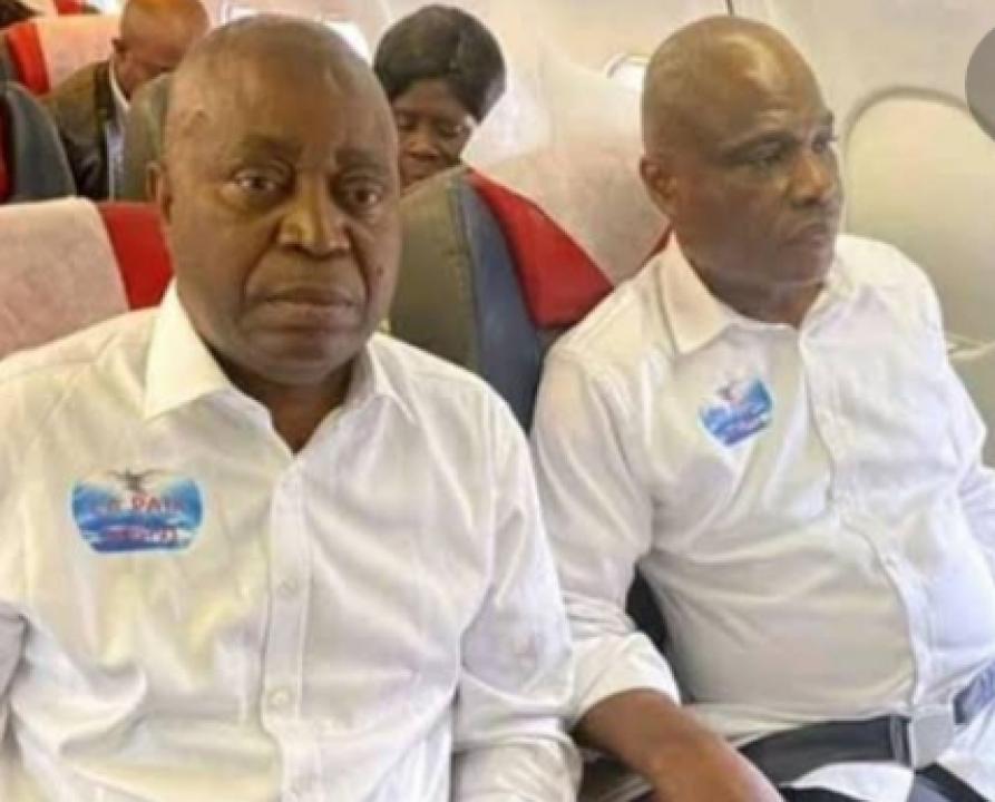 Adolphe Muzito et Martin Fayulu lors de leur tournée  pour la campagne présidentielle de 2018 [Photo d'archives]