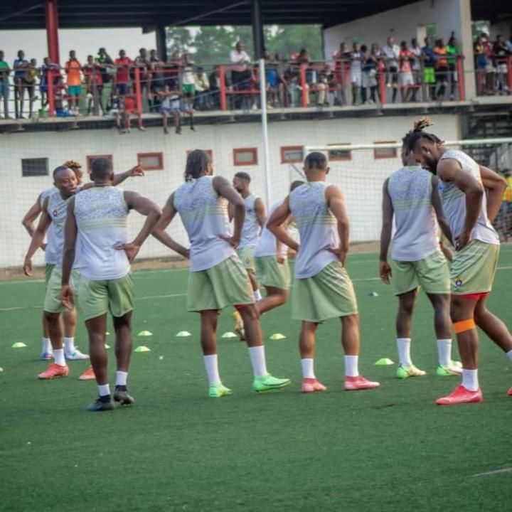 Les léopards de la RDC lors d'une séance d'entraînement au terrain Ujana à Kinshasa