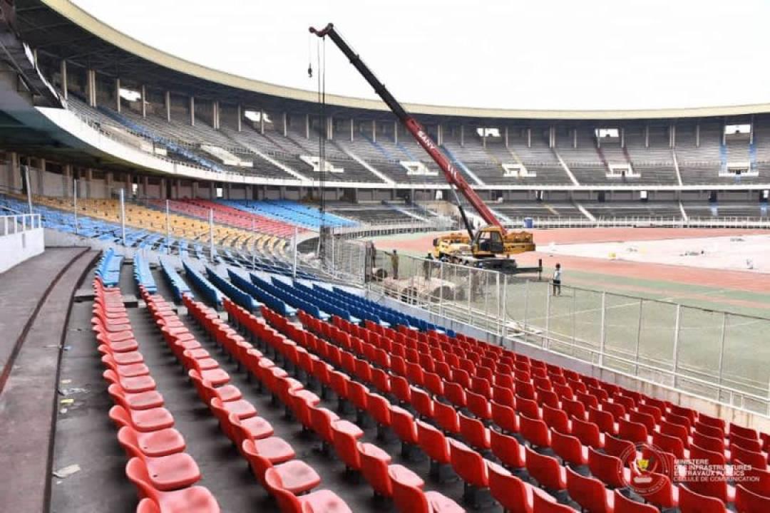 Le stade des martyrs de Kinshasa en pleine réhabilitation.