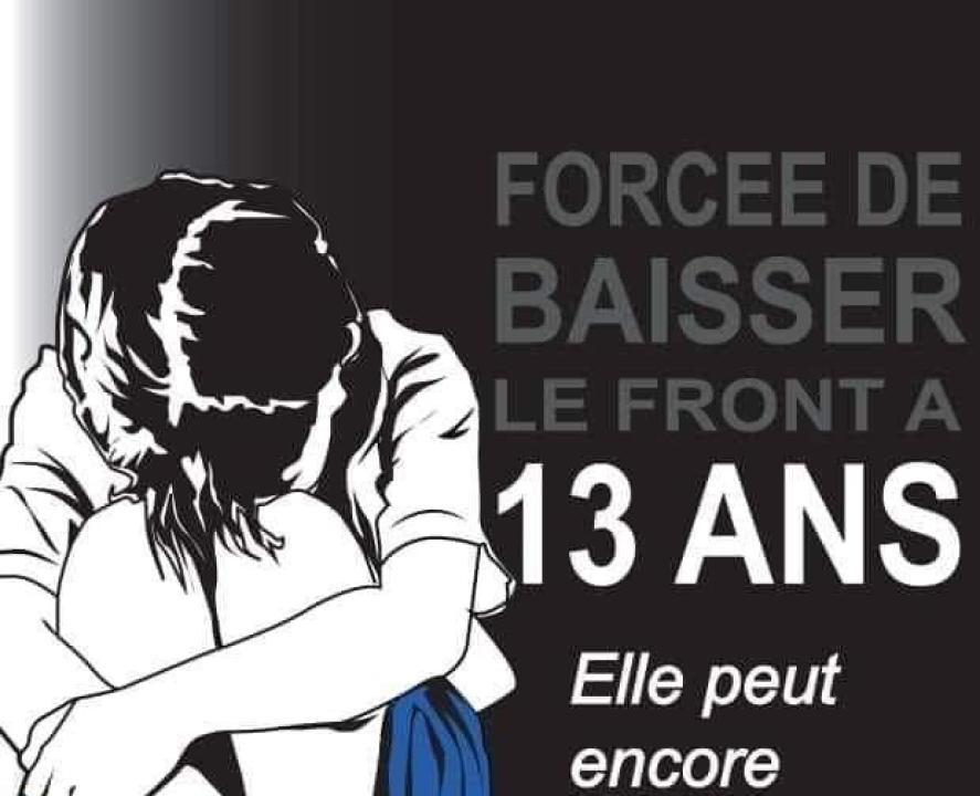 Affiche exploitée pendant la campagne de lutte contre le viol sur mineures