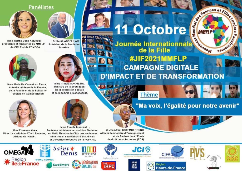 Affiche du MMFLP sur la campagne digitale à l’occasion de la journée internationale de la jeune fille.