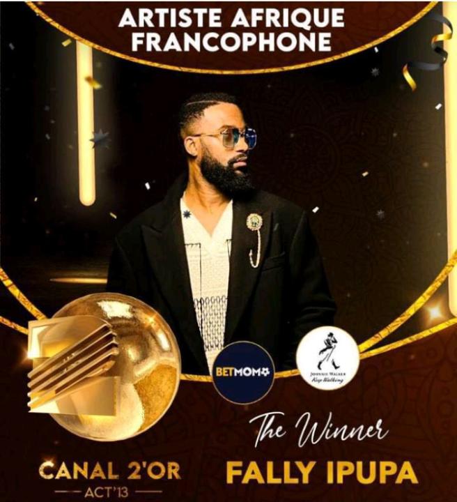 Fally Ipupa, sacré meilleur artiste d'Afrique francophone au canal 2'or.