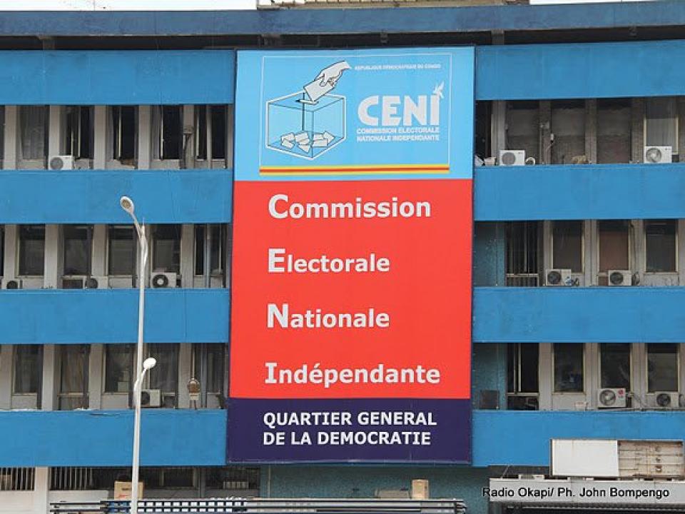 L'apparence extérieure du Quartier Général de la Commission électorale nationale indépendante (CENI), à Kinshasa