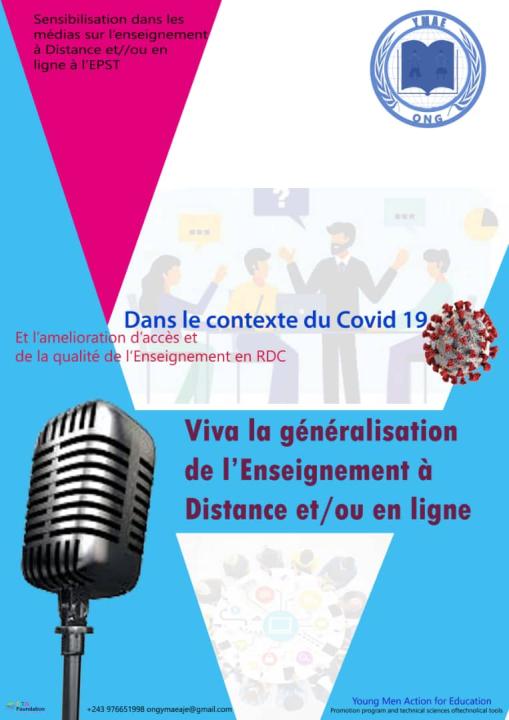 affiche de l'enseignement à distance organisé par l'ONG YMAE