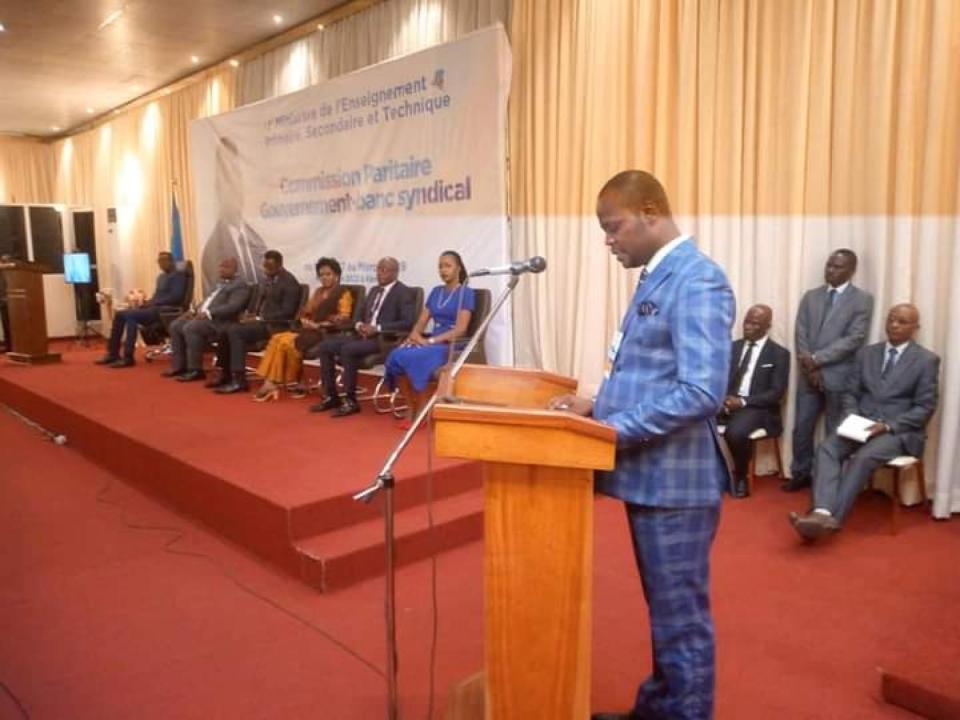 Lancement de la commission paritaire Gouvernement-banc syndical des enseignants à Kinshasa.