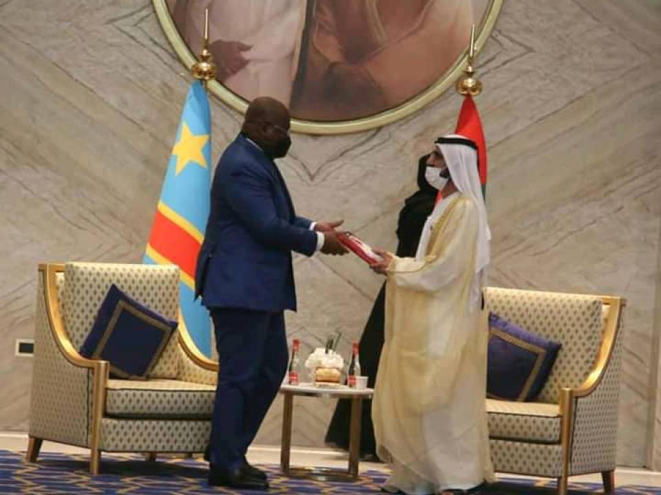 Le Président congolais, Félix Tshisekedi et le Souverain de Dubai, Vice-Président de la fédération des Émirats arabes unis.