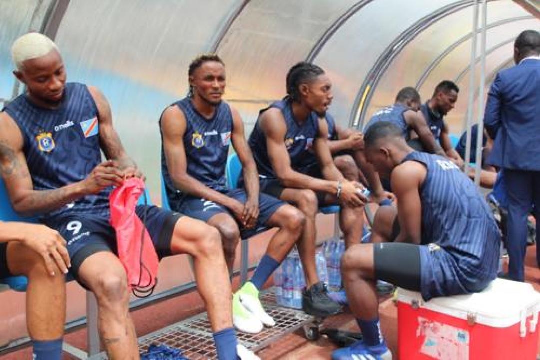 Les Léopards de la RDC, lors d'une séance d'entraînement au stade des martyrs de Kinshasa.