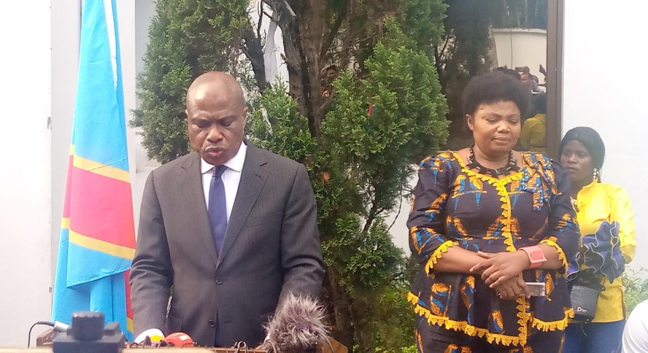 Martin Fayulu lors d'un point de presse tenu ce mardi 19 octobre à Faden House ( Kinshasa)