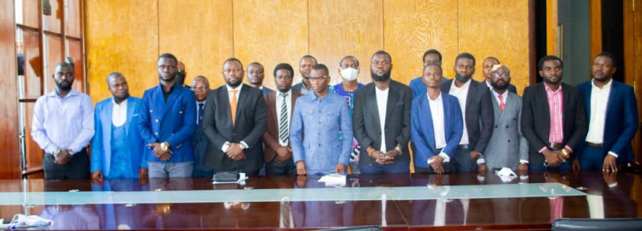 Quelques activistes des mouvements citoyens au cabinet de Mbosso Nkodia