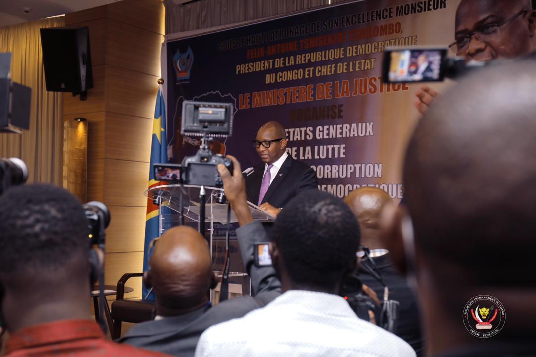 Le PM Sama Lukonde pendant son allocution lors de la cérémonie de lancement des États généraux de la lutte contre la corruption