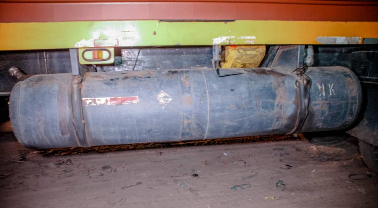 L'un des camions-remorque intercepté à la frontière Angola-RDC