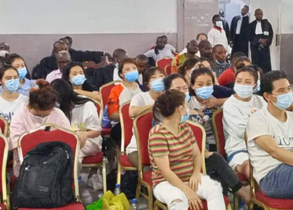 Les chinois arrêtés dans la salle d'audience pendant l'instruction de affaire au tribunal de grande instance de Kinshasa-Gombe