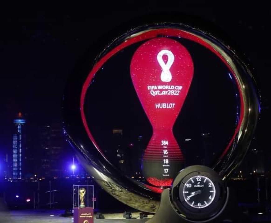 Lancement du compte à rebours du mondial 2022, à Doha, au Qatar.