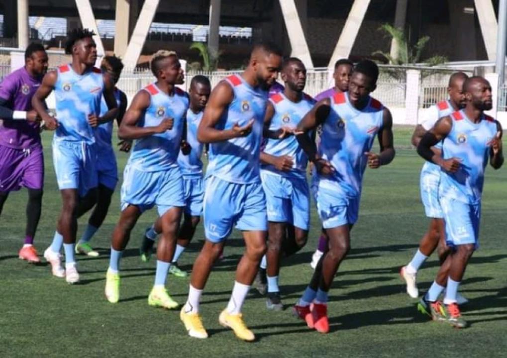 Les douze Léopards de la RDC, lors d'une séance d'entraînement, à Dar es salam.