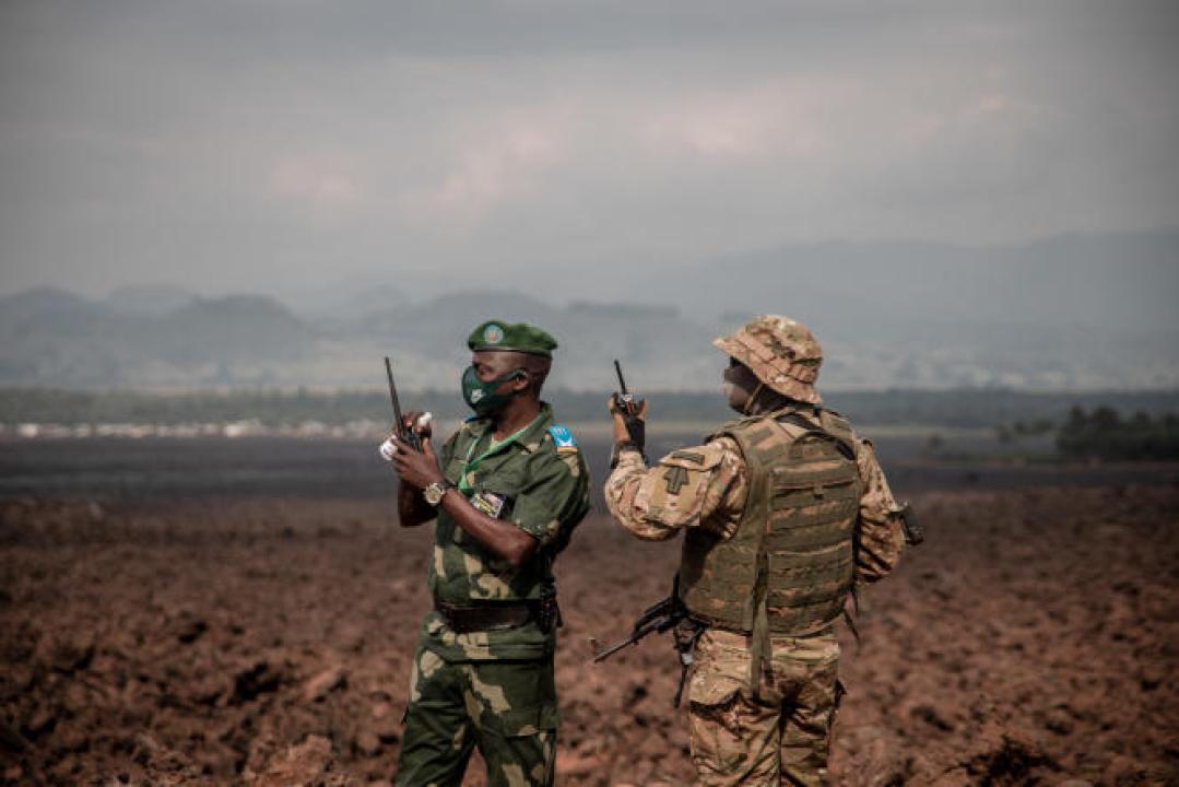 Des militaires congolais à Goma, dans la province du Nord-Kivu, le 14 juin 2021. GUERCHOM NDEBO / AFP