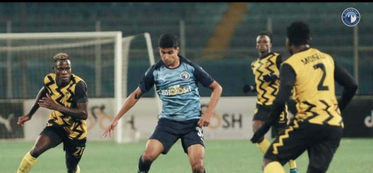L'image de l'action du but de Pyramids FC face, à l'AS Maniema Union.