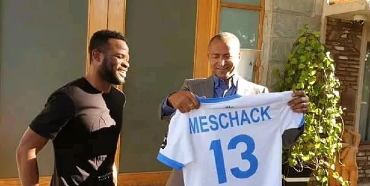 Meschack Elia et le Président du TP Mazembe, Moïse Katumbi.