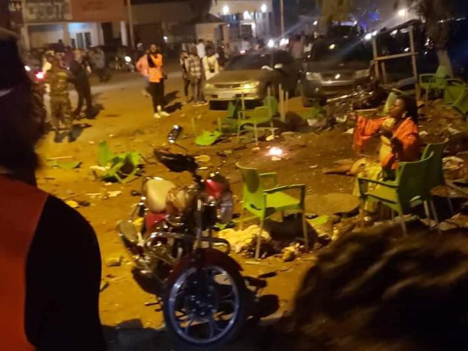 Lieu de l'explosion à Beni, le 25 décembre 2021.