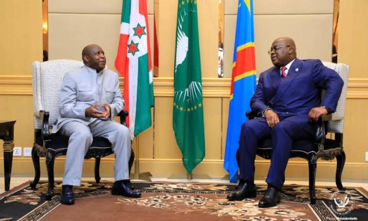 Le président Félix Tshisekedi et son homologue Burundais Evariste Ndayishimiye [ Photo d'illustration]