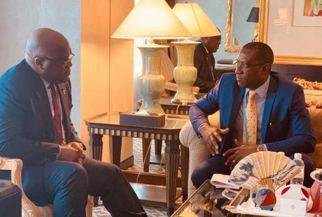 Le chef de l'état, Félix Tshisekedi et son directeur de cabinet, Guylain Nyembo
