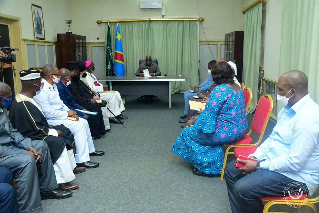 Félix Tshisekedi et les différentes forces sociales à Kananga lors d'un entretien