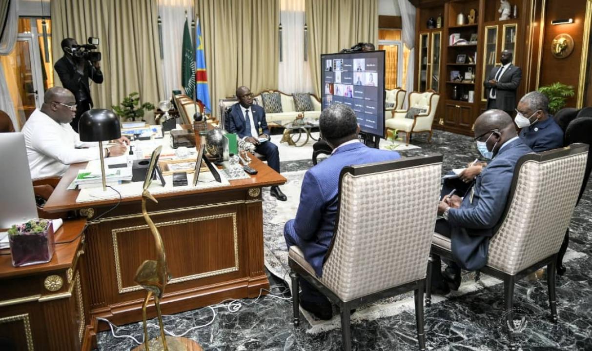 Le président Félix Tshisekedi préside la dernière réunion de l'UA par visioconférence