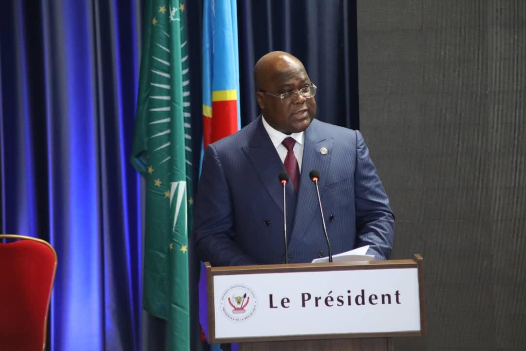Le président Félix Tshisekedi lors de son allocution au lancement des états généraux de la communication et des médias, ce mardi 25 janvier