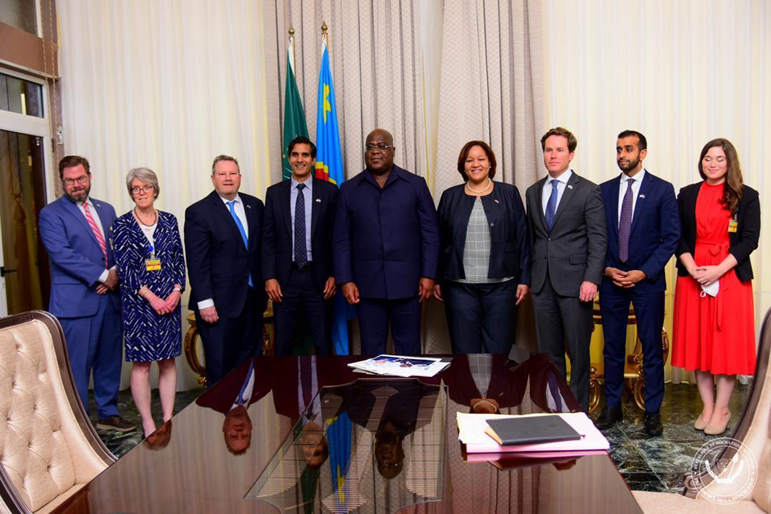 Le président Félix Tshisekedi et une délégation américaine conduite par M.Dakeep Singh, directeur adjoint du conseil national de sécurité