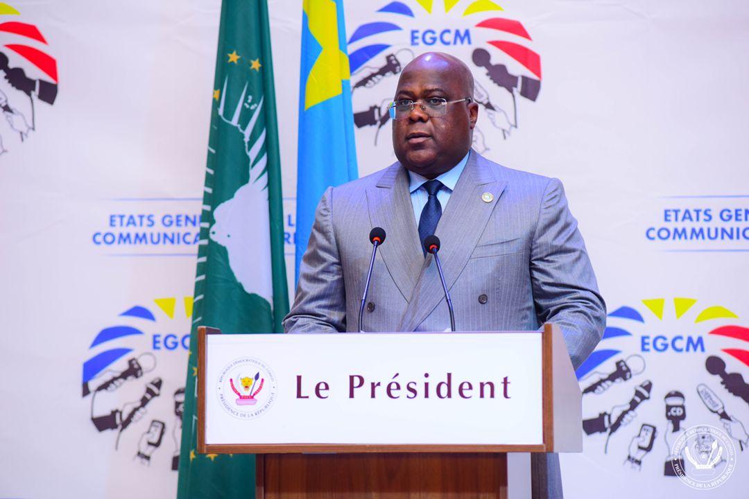Félix Tshisekedi lors de son discours de clôture des états généraux de la communication et des médias
