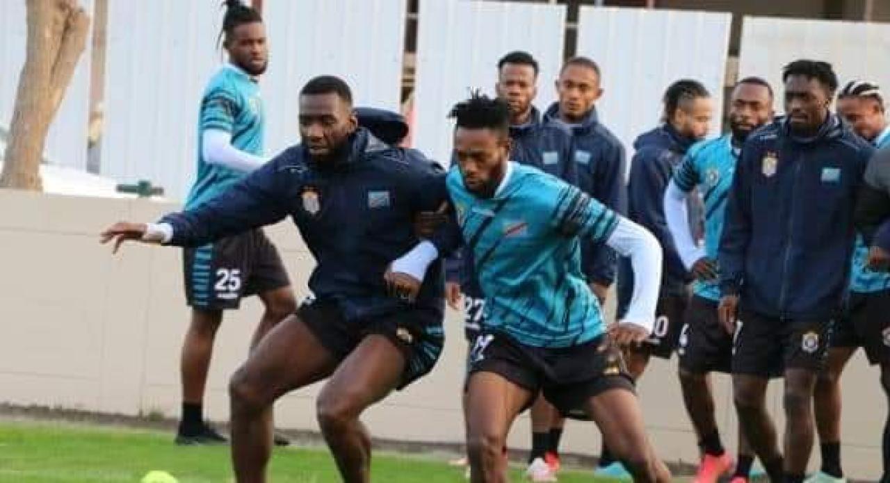 Les Léopards de la RDC, en pleine séance d'entraînement à Manama.