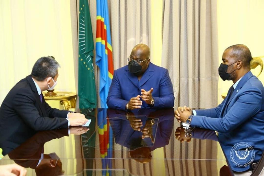 Félix Tshisekedi lors d'un échange avec le représentant spécial de l'ONU pour la région des grands Lacs