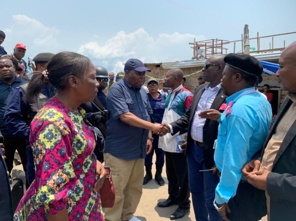 Le ministre d'état au développement rural François Rubota lors de son arrivée à Fizi dans le Sud-Kivu