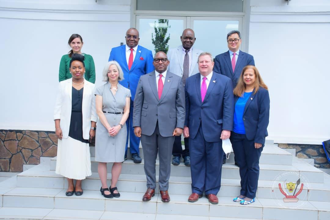 Le premier ministre Sama Lukonde et la délégation du bureau international des affaires du travail des USA