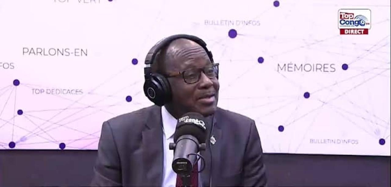 Le ministre des affaires étrangères Christophe Lutundula au cours d'une interview accordée à Top Congo