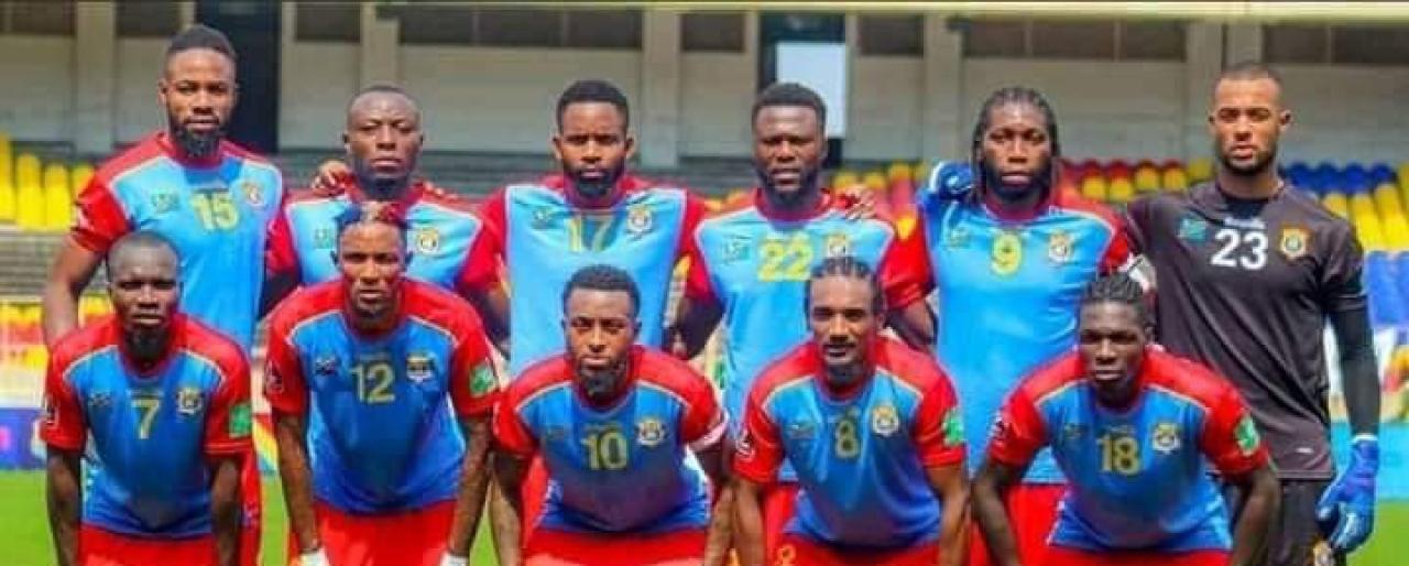 L'équipe nationale de la RDC, lors de la rencontre face à Madagascar, au stade des martyrs de Kinshasa.