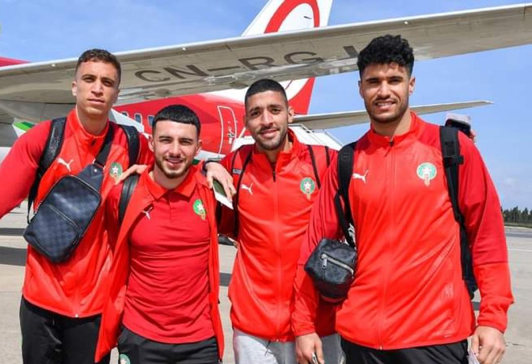 Les joueurs marocains, quelques heures avant leur arrivée à Kinshasa.