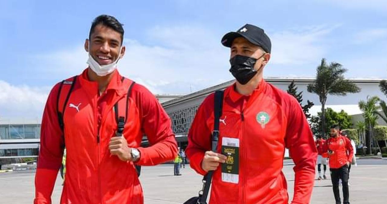 Les joueurs marocains, quelques heures avant leur arrivée à Kinshasa.
