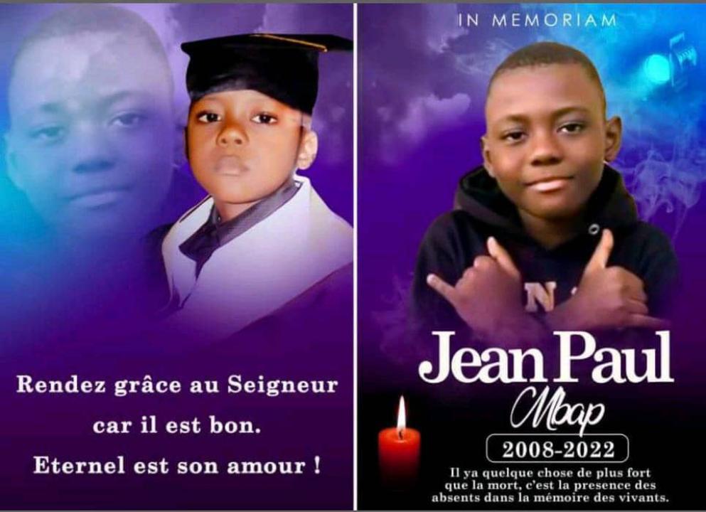 L'affiche des obsèques de Jean Paul Mbap