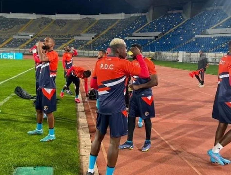 Séance d'entraînement des léopards de la RDC au stade Mohamed V à Casablanca