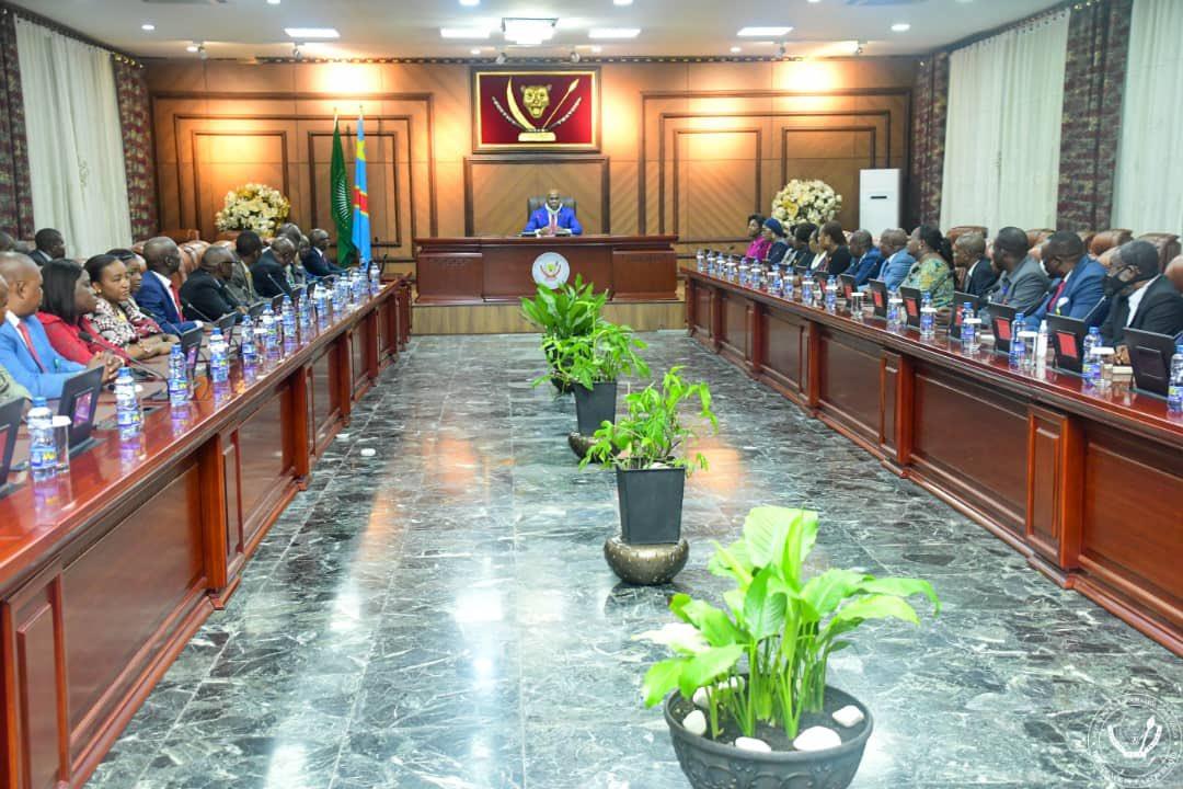 Le président Félix Tshisekedi lors d'une audience avec une délégation du RDK, rassemblement des députés Katangais