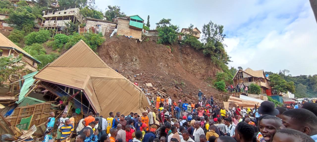 Éboulement de terre à Kadutu dans la ville de Bukavu ( Sud-Kivu)