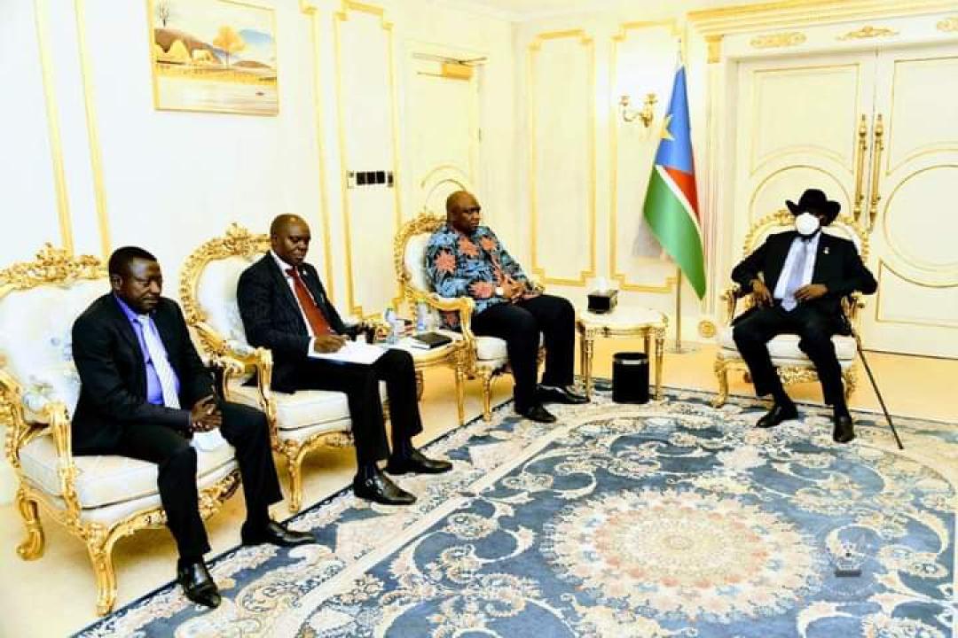 Le Président du Sud Soudan, Salva Kir et les envoyés du chef de l'État congolais, Félix Tshisekedi