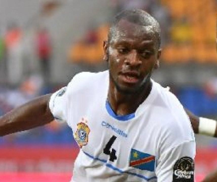 Jordan Ikoko sous les couleurs de la RDC, lors de la CAN Gabon 2017.