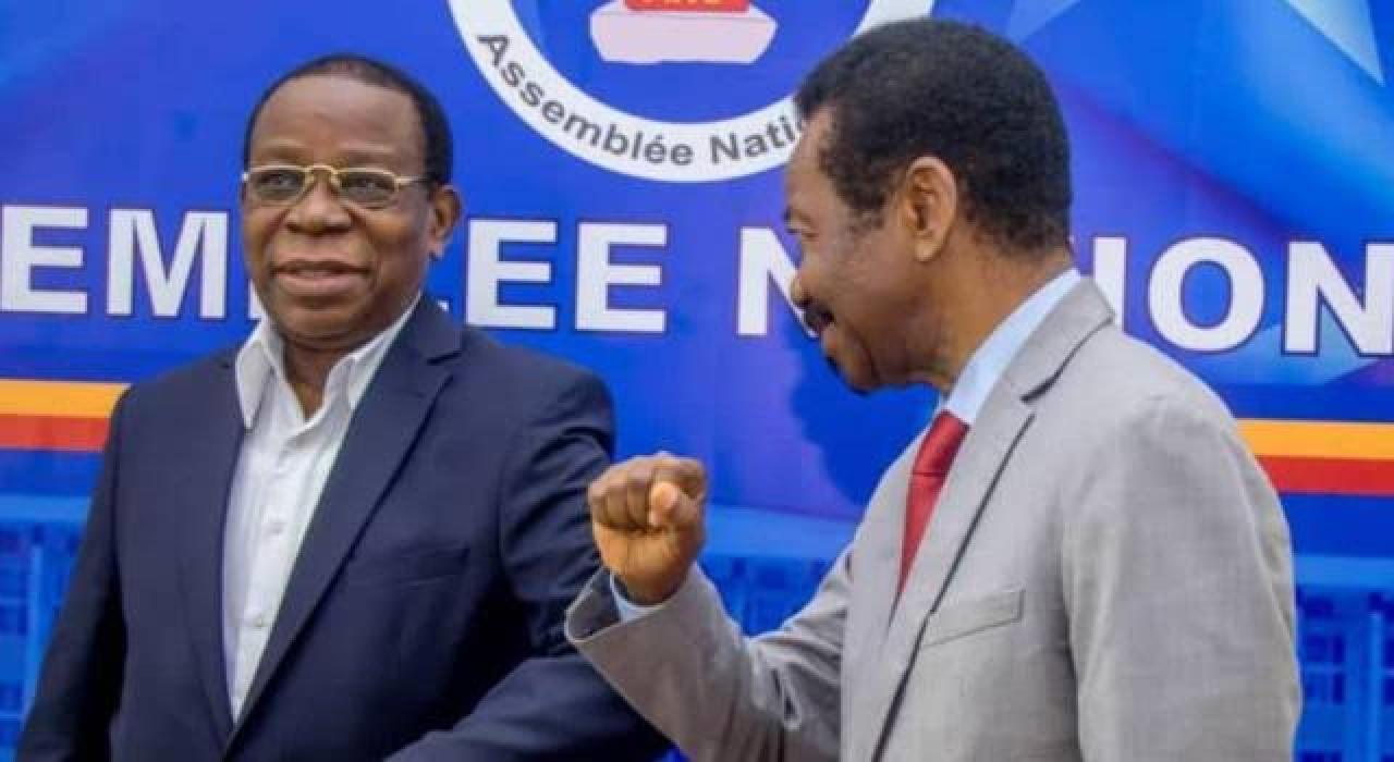 De gauche à droite, Modeste Bahati, président de la chambre haute du parlement et Christophe Mboso, président de l'assemblée nationale